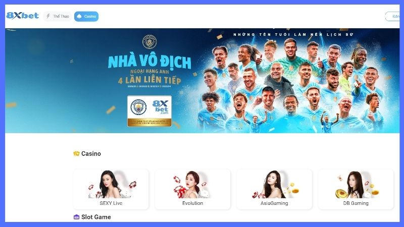 8xbet thiết kế bố cục giao diện chuyên nghiệp 